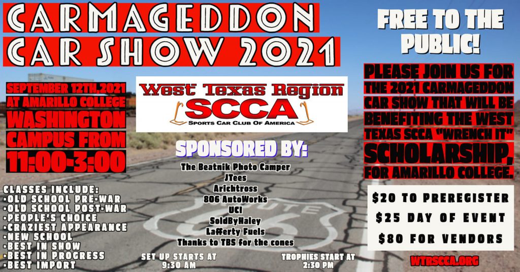 West Texas Region Sports Car Club of America’s Carmageddon Car Show 2021