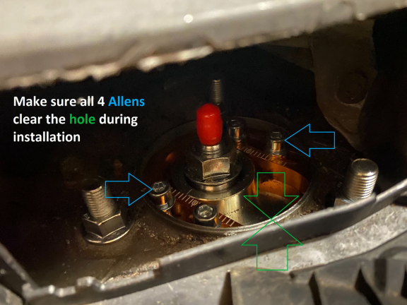 make sure all 4 allens clear the hole during installation